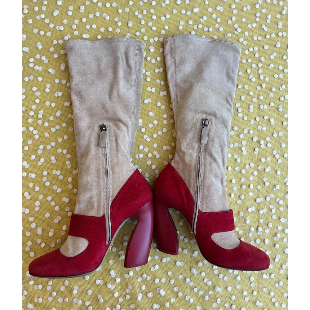 FW 2011 Prada Mary Jane illusion boots size 38 - Picture 2 of 16